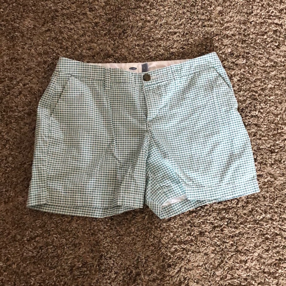 Green and White Checkered Shorts